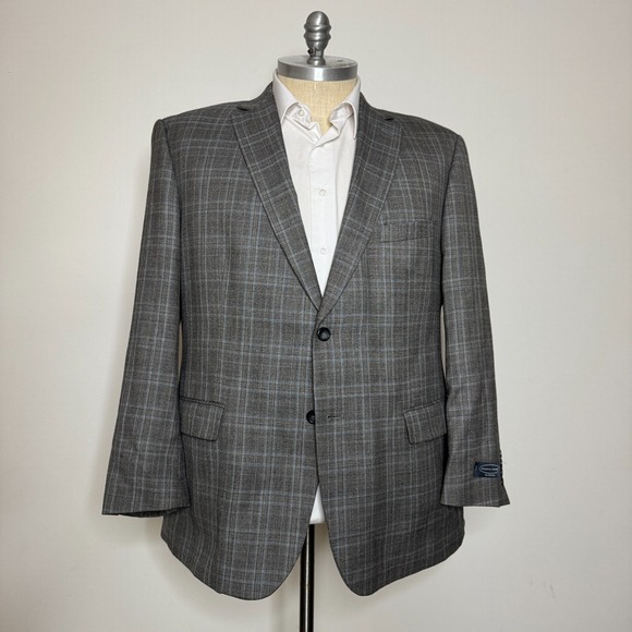 Pronto Uomo Men's 50R Blazer Check Brown‎ Sport Coat Jacket Wool Blend - Picture 1 of 13